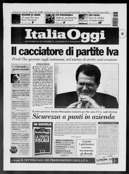 Italia oggi : quotidiano di economia finanza e politica